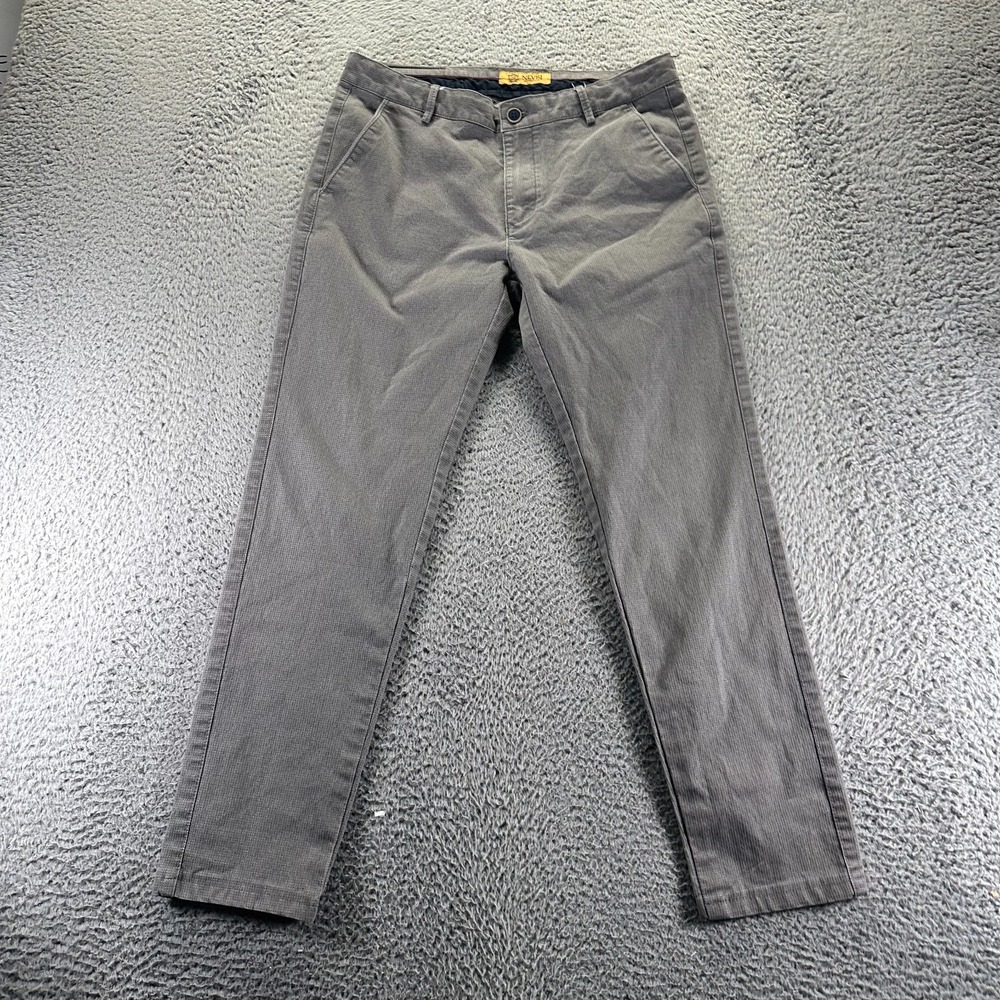 Nevrj Fashion Pant Mens 32x28 Gray Cotton Khakis Straight Leg Casual Workwear